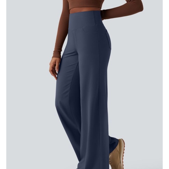 HALARA Pants - NWT HALARA Deep Blue Wide-Leg Pants small